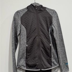 The North Face Gray and Black Women's hooded fleece tweed jacket